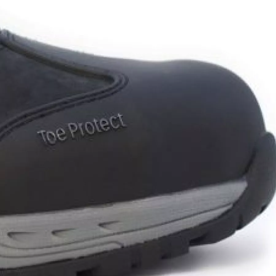 **Fiberglas-Zehenschutzkappe** schützt Ihre Füße und hält den Stiefel leicht für ganztägigen Tragekomfort.