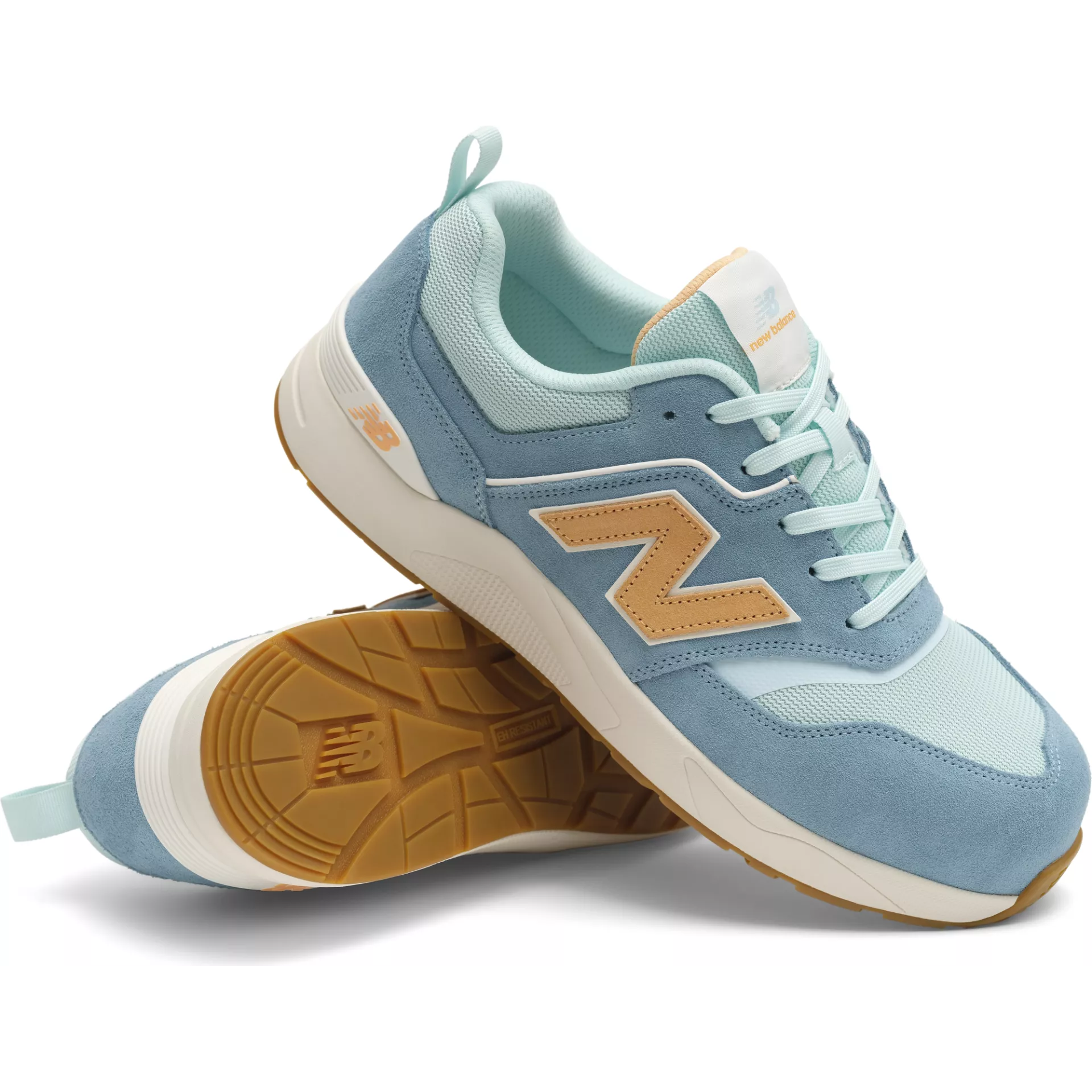 New Balance WEELCAP-2944, Elite Lite Womens Safety Shoe S1 PL HRO FO SC SR Milky Blue/orange, image 6