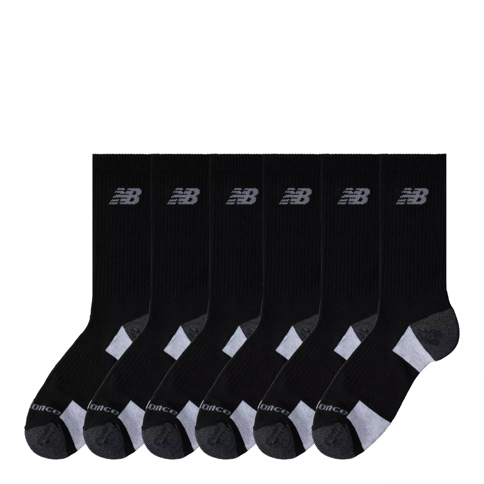 New Balance LAS51356, Performance Crew Socks, Black, image 1