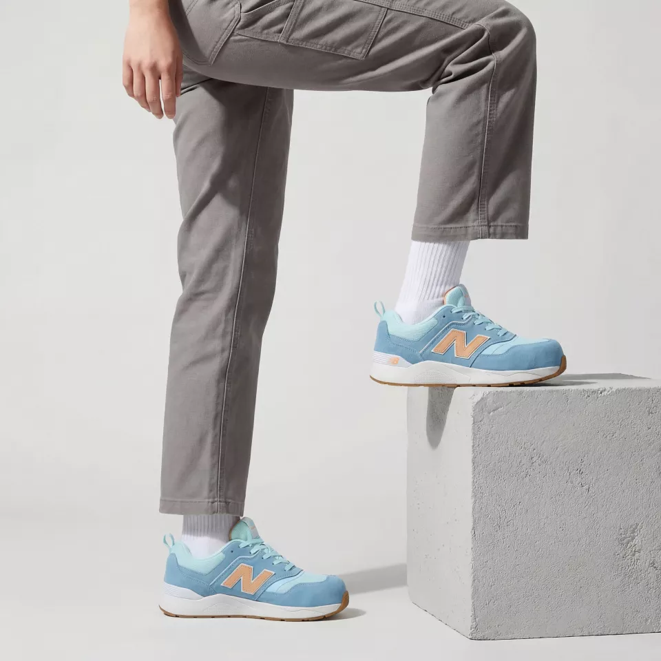 New Balance WEELCAP-2944, Elite Lite Womens Safety Shoe S1 PL HRO FO SC SR Milky Blue/orange, image 15, gallery thumbnail