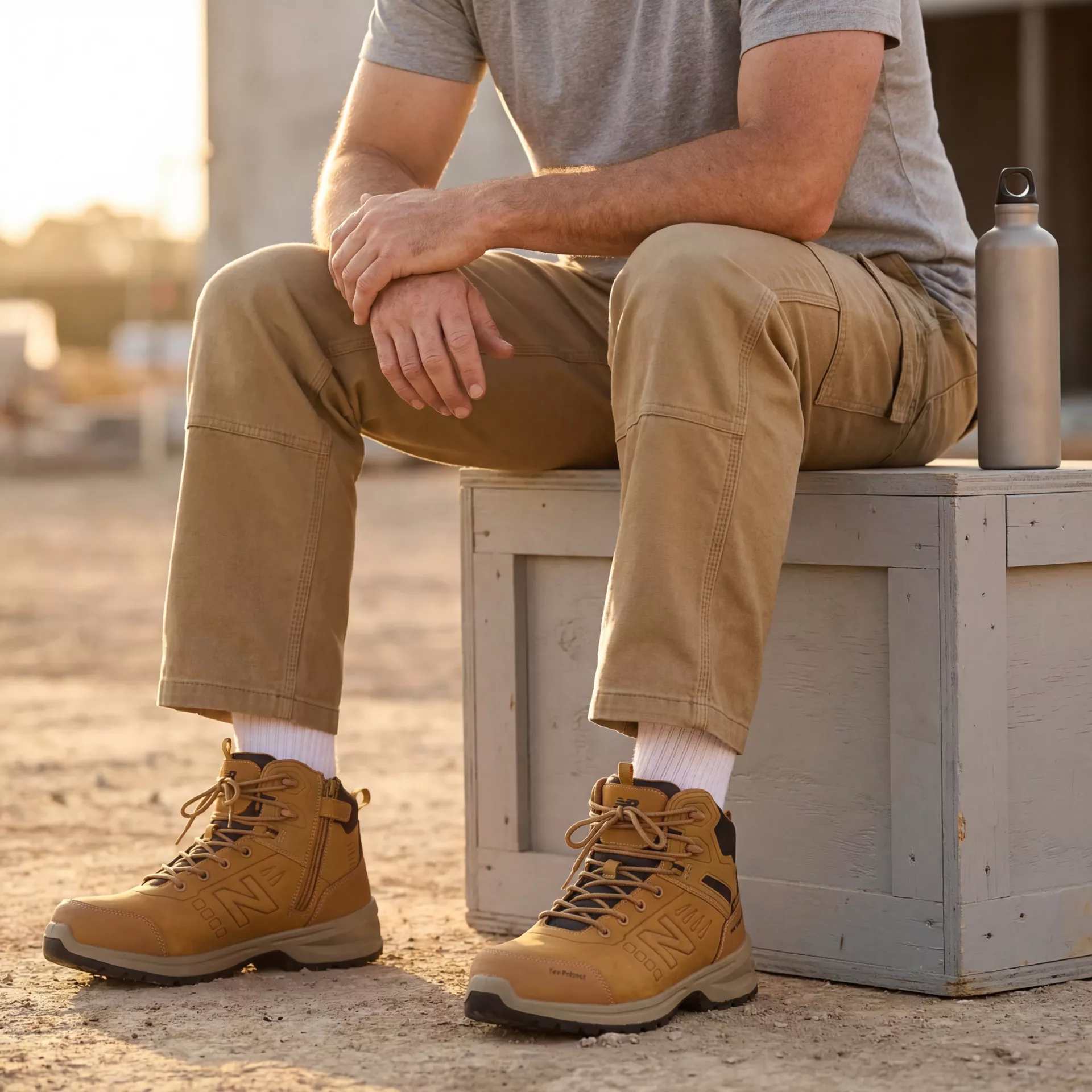 New Balance MIDCLBR-5400, Calibre Safety Boots S3L FO HRO SR SC Wheat Width 2E, image 8