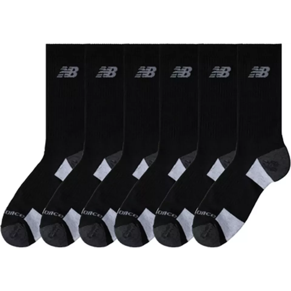 New Balance LAS51356, Performance Crew Socken, Schwarz
