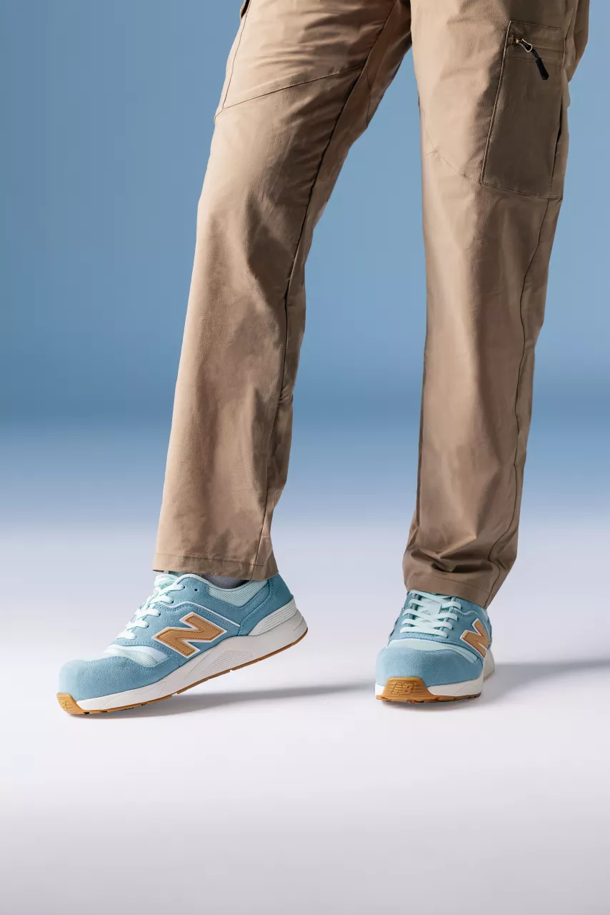 New Balance WEELCAP-2944, Elite Lite Womens Safety Shoe S1 PL HRO FO SC SR Milky Blue/orange, image 13, gallery thumbnail