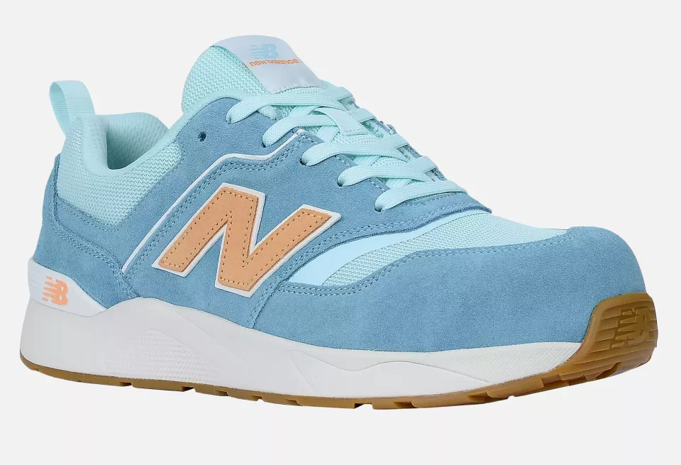 New Balance WEELCAP-2944, Elite Lite Womens Safety Shoe S1 PL HRO FO SC SR Milky Blue/orange, image 20, gallery thumbnail