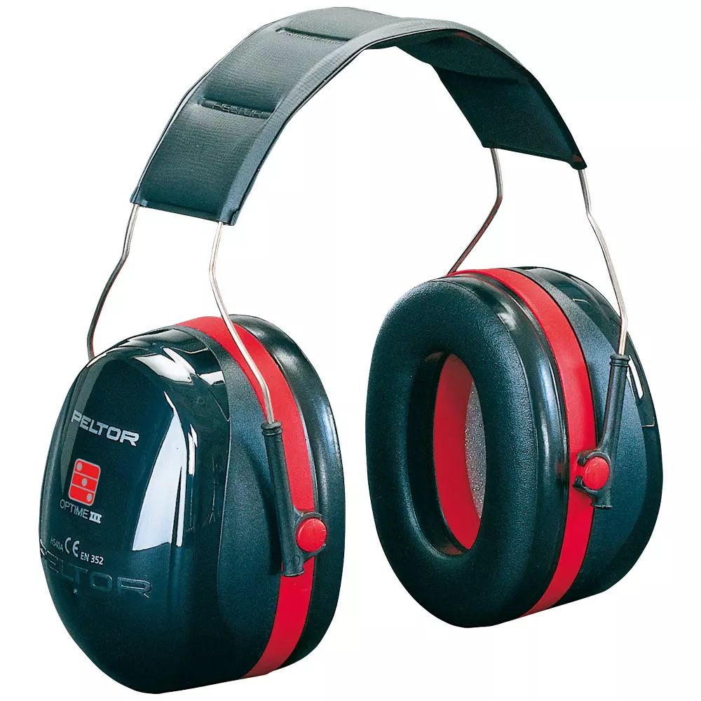 3M 4124, PELTOR OPTIME III Capsule Ear Protection, Red, image 1