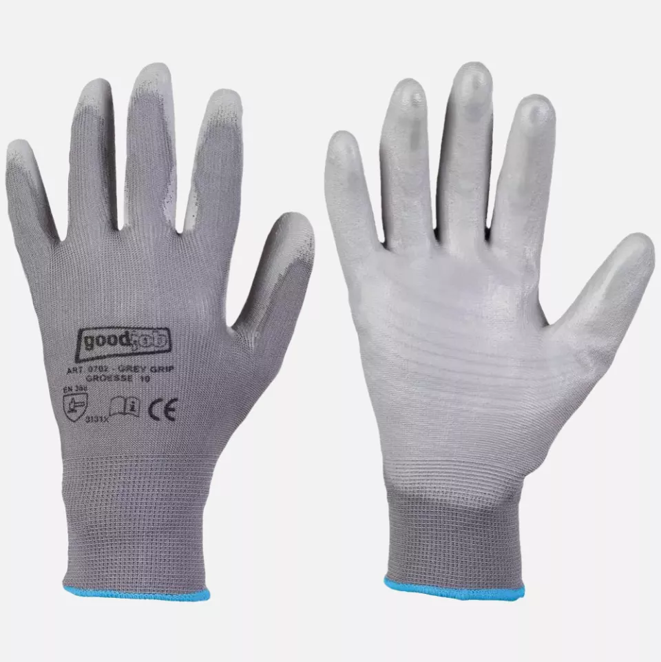 GoodJob 0702, GREY GRIP Gloves, image 1, gallery thumbnail