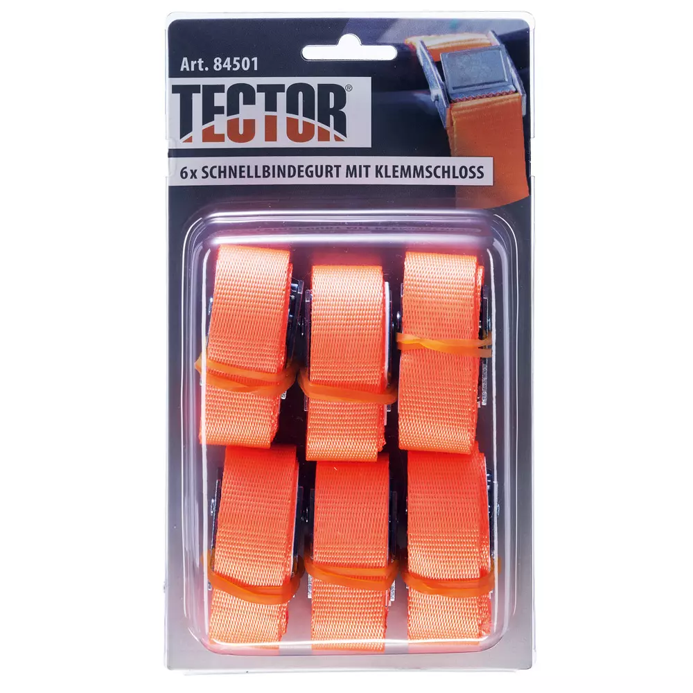 Tector 84501, Set Cargo Lashing Belt with Cam Buckle, 1 Part