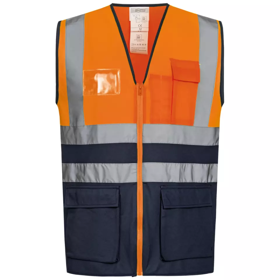 Safestyle 23509, KORNEL High Visibility Vest Orange/Navy, image 1, gallery thumbnail