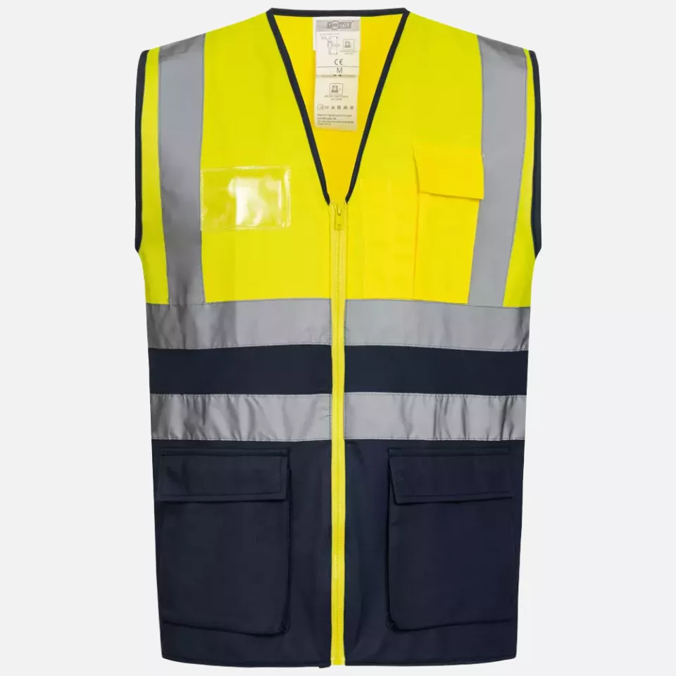 Safestyle 23508, BERTHEL High Visibility Vest Yellow/Navy, image 1, gallery thumbnail