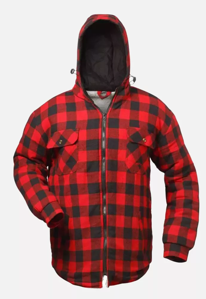 Craftland 1766, OREGON Thermo Shirt with Hood, Red/Black Checked, image 1