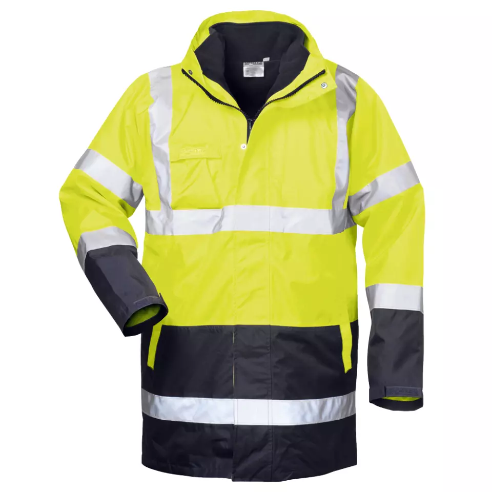 Safestyle 23548, SPENCER 4 In 1 High Vis Parka, Yellow/Navy, image 1, gallery thumbnail