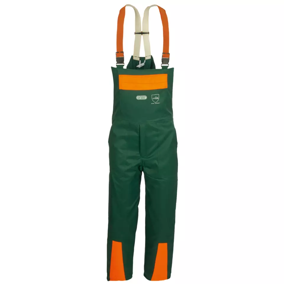WATEX 22784, KONIFERE Forstschutz-Latzhose, Grün/Orange, image 1, gallery thumbnail