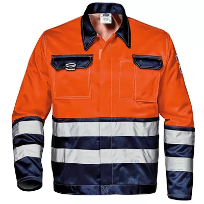 Sir Safety System MC3611HD, Velvet Color Short Jacket Hi-Vis Orange/Blue