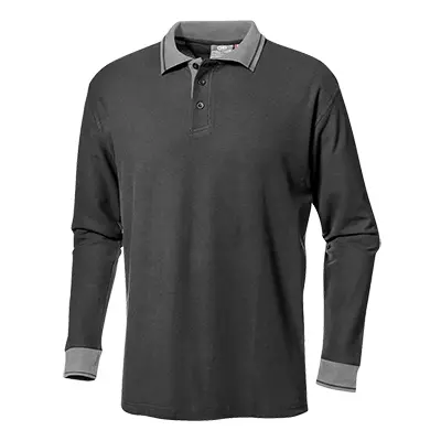 Sir Safety System MC3016CA, Piquet Polo Shirt Long Sleeve Anthracite/Grey