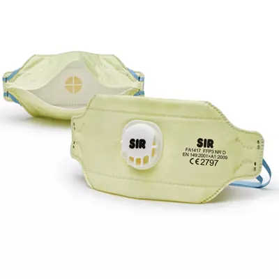 Sir Safety System FA1417, High-EFF Faltbare Atemschutzmaske FFP3 NR D W/V