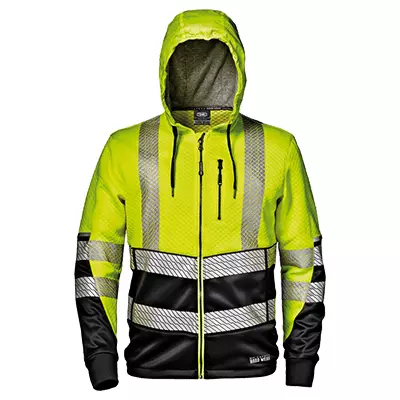 Sir Safety System MC2555ZG, Arrow Sweatshirt Black/Hi-Vis Yellow