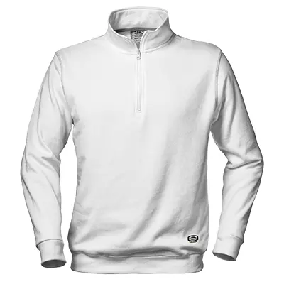 Sir Safety System MC3124K1, Sirflex Zip Collar Sweatshirt White
