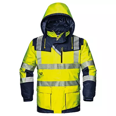 Sir Safety System MC4116EC, Regimental Split Hi-Vis Jacke Gelb/Blau