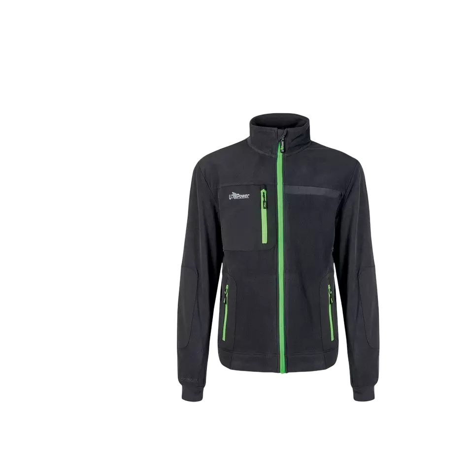 U-Power FU225RL, Venus Asphalt Grey/Green Fleece Jacket, image 1, gallery thumbnail