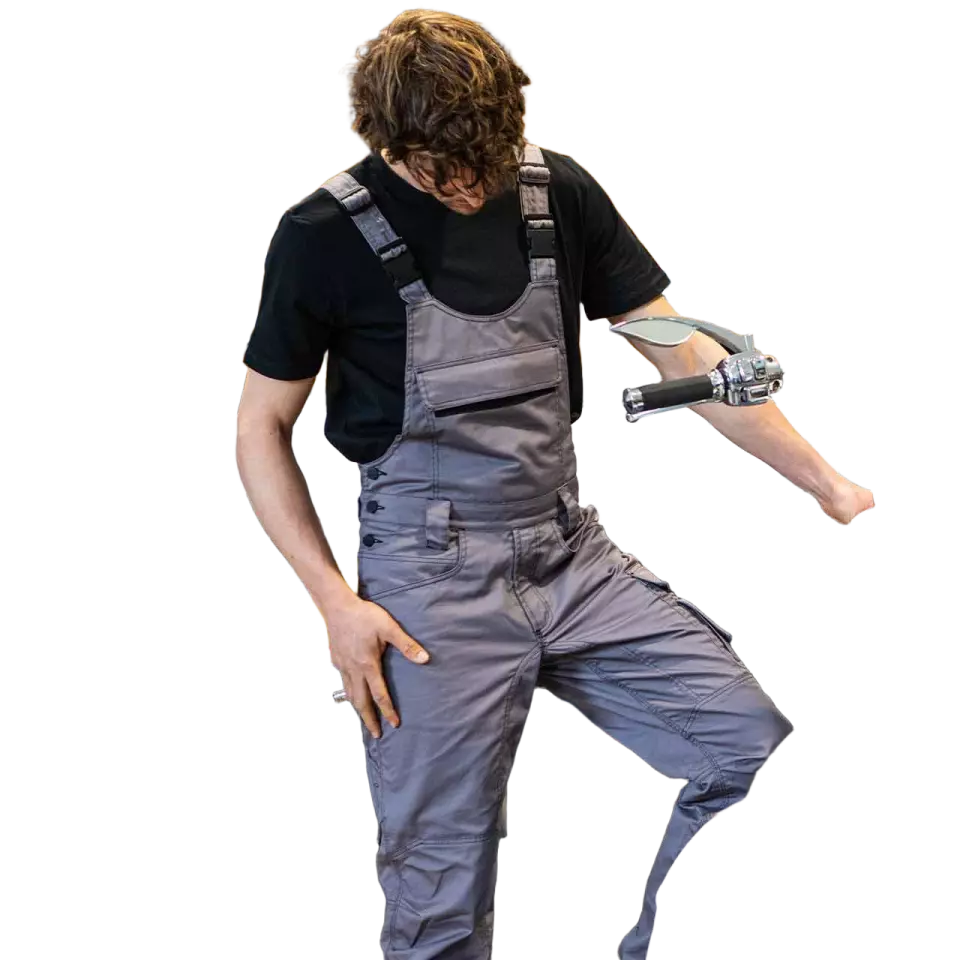 U-Power HY020SG, Joke Stone Grey Bib Overall, image 8, gallery thumbnail