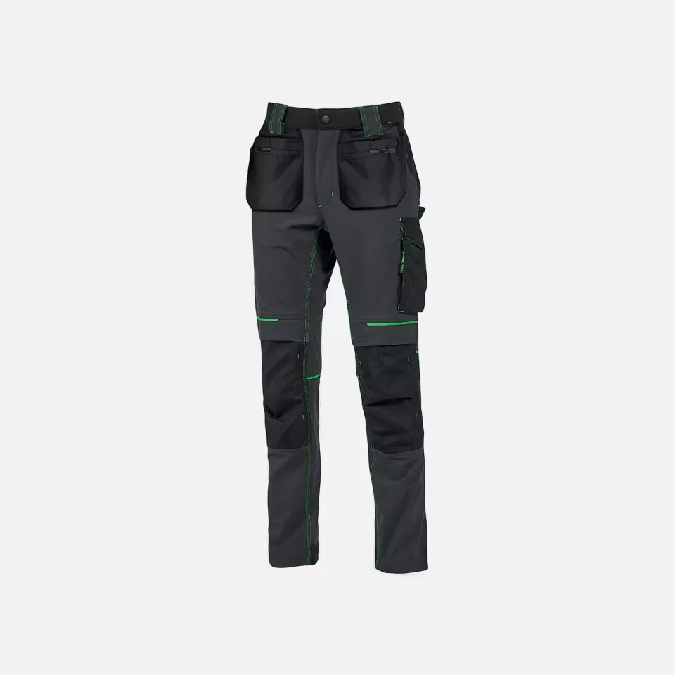 U-Power PE251RL, Atom Fly Short Asphalt Grey/Green Trousers, image 1, gallery thumbnail