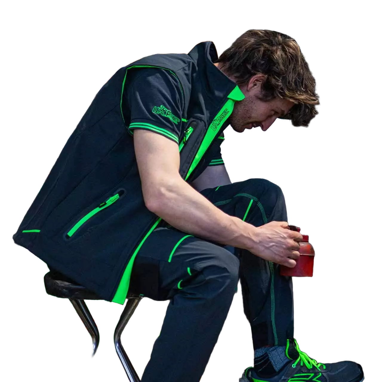 U-Power FU188RL, Universe Asphalt Grey/Green Work Vest, image 6