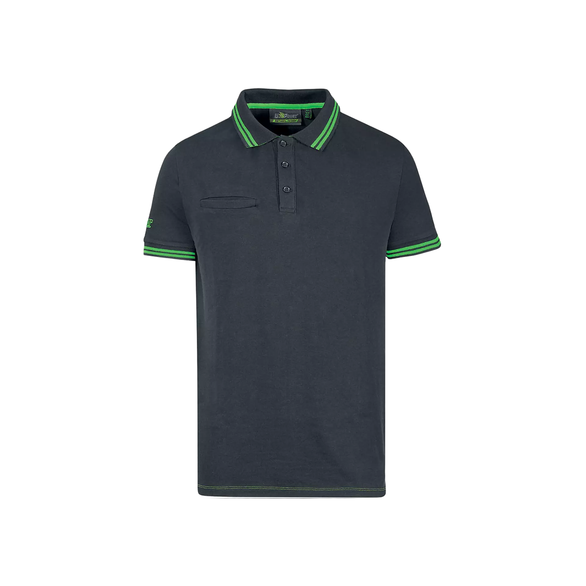 U-Power EY264RL, Way Asphalt Grey/Green Polo, image 1