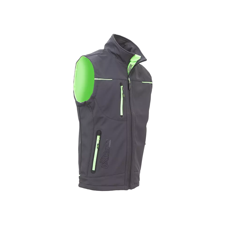 U-Power FU188RL, Universe Asphalt Grey/Green Work Vest, image 5, gallery thumbnail