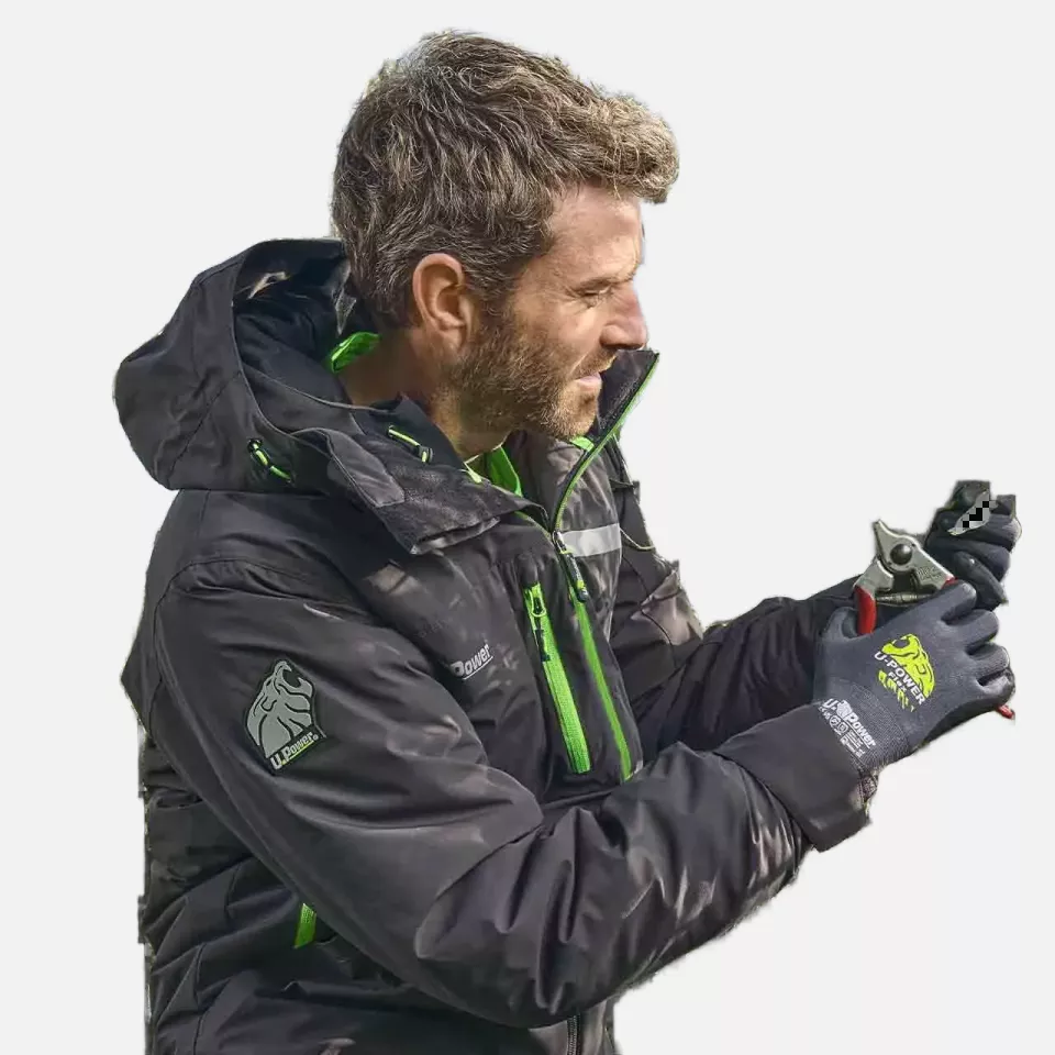 U-Power FU255RL, Wink Asphalt Grey/Green Work Jacket, image 4, gallery thumbnail