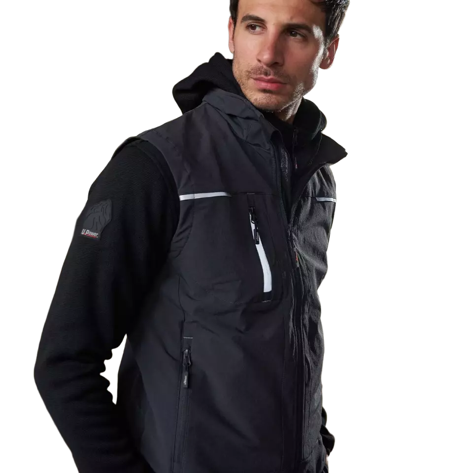 U-Power FU188AG, Universe Asphalt Grey Work Vest, image 3, gallery thumbnail