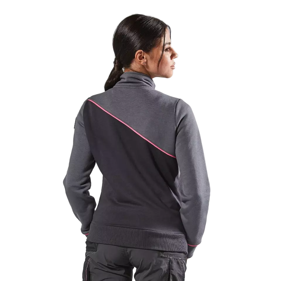 U-Power EY243GF, Uranus Lady Grey Fucsia Sweatshirt Jacket, image 4, gallery thumbnail