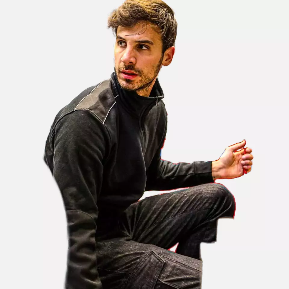 U-Power EY142BC, Cushy Black Carbon Sweatshirt, image 5, gallery thumbnail
