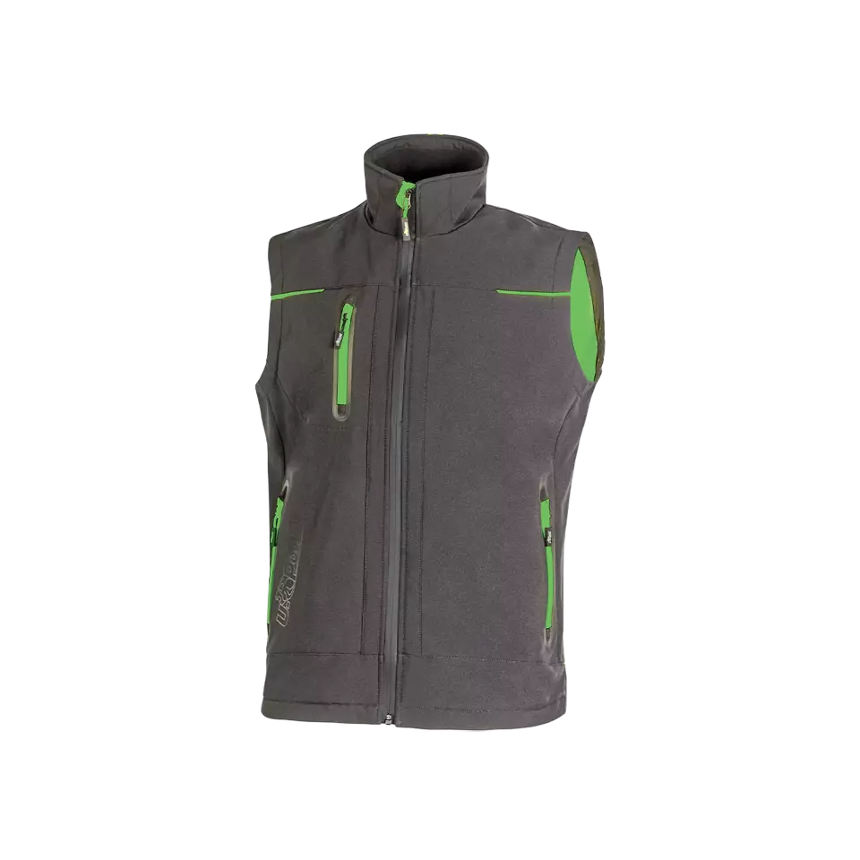 U-Power FU188RL, Universe Asphalt Grey/Green Work Vest, image 1, gallery thumbnail