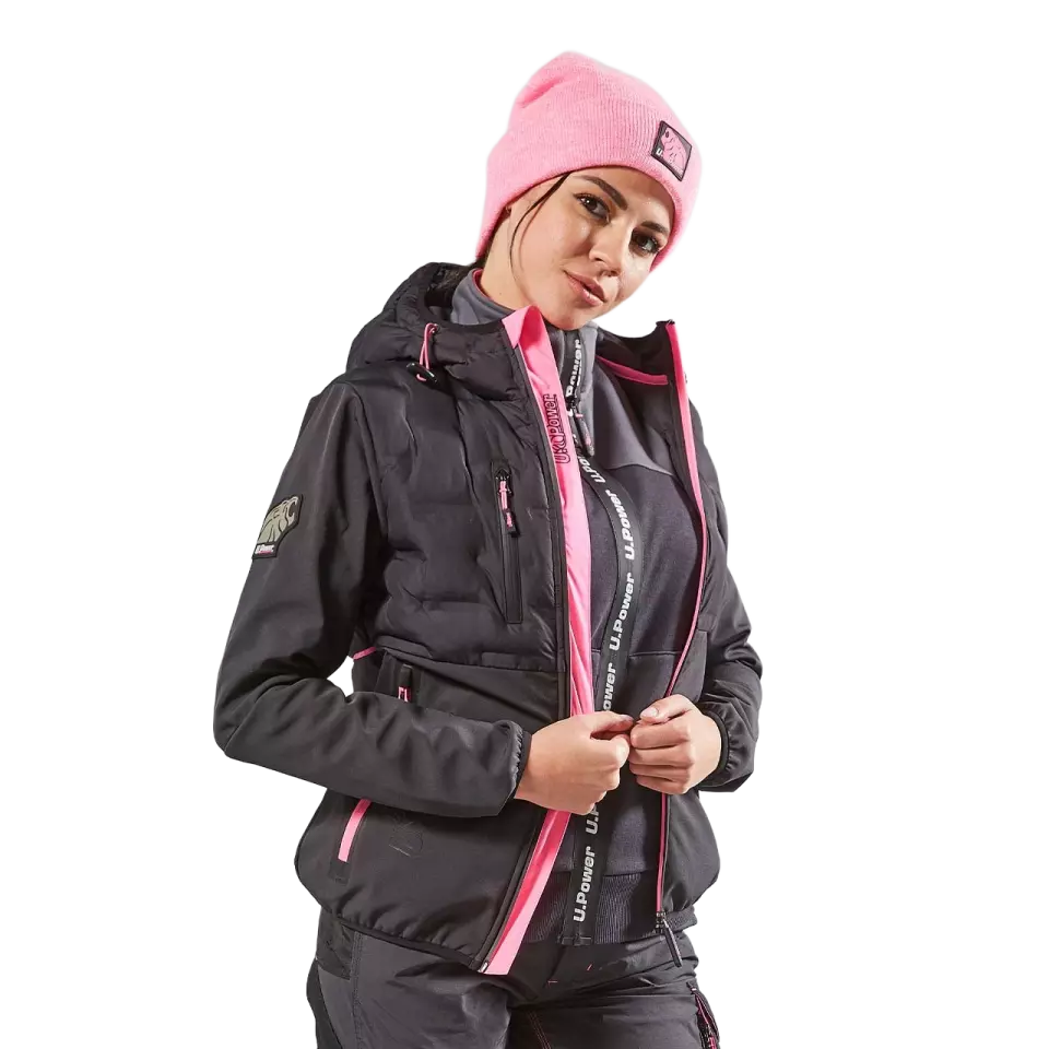 U-Power FU213GF, Spock Lady Grey Fucsia Soft Shell, image 5, gallery thumbnail