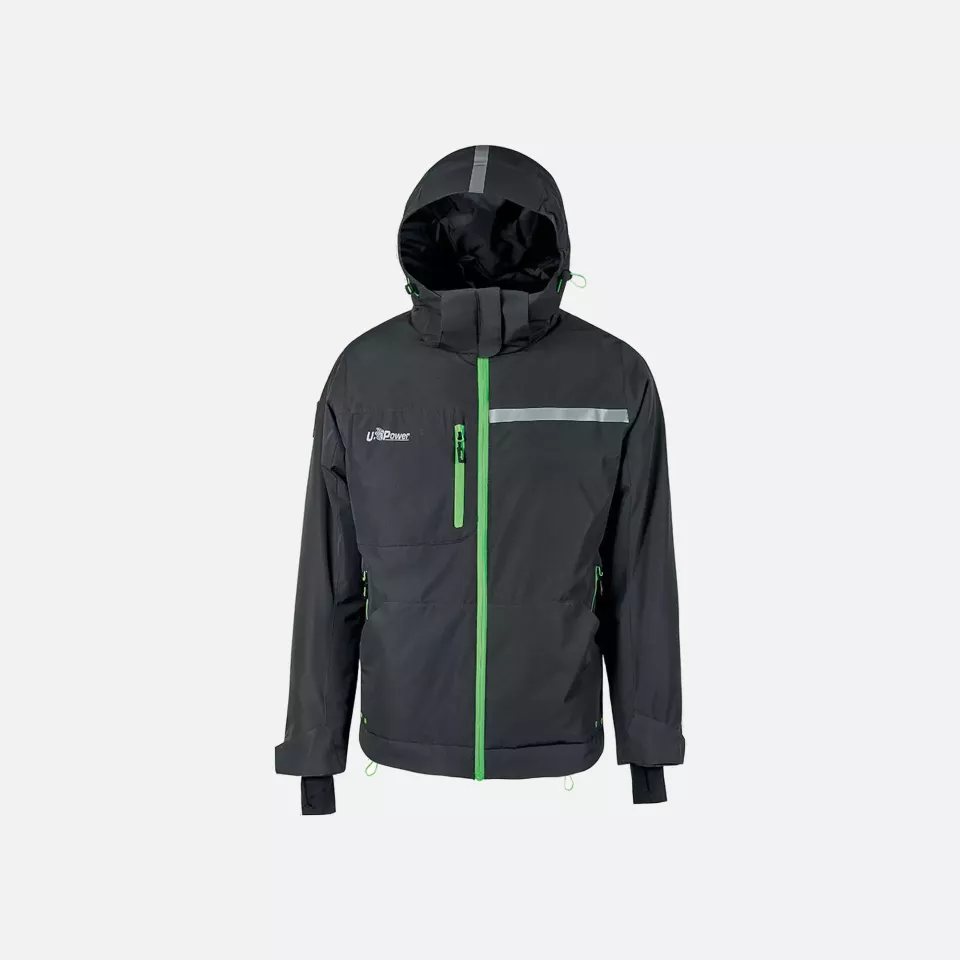 U-Power FU255RL, Wink Asphalt Grey/Green Work Jacket, image 1, gallery thumbnail