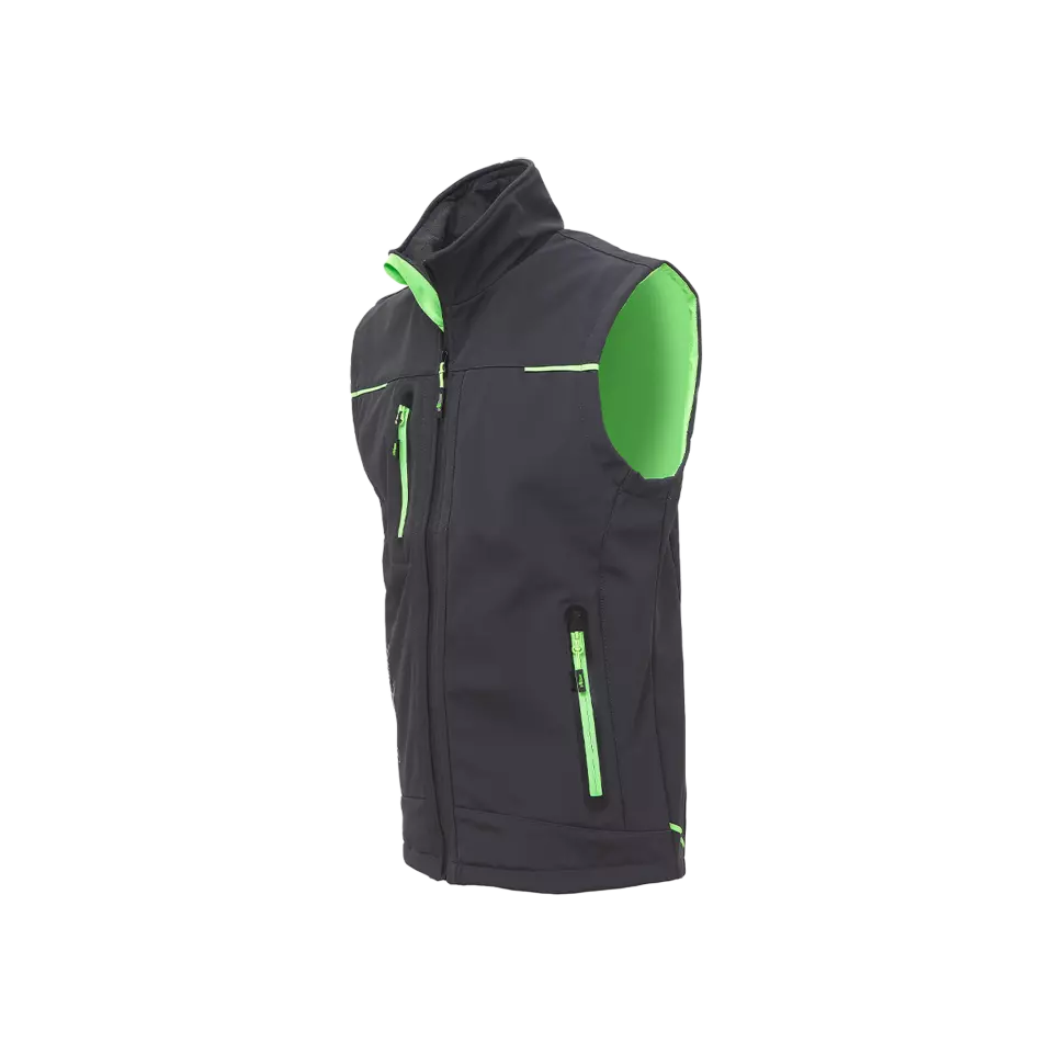 U-Power FU188RL, Universe Asphalt Grey/Green Work Vest, image 3, gallery thumbnail