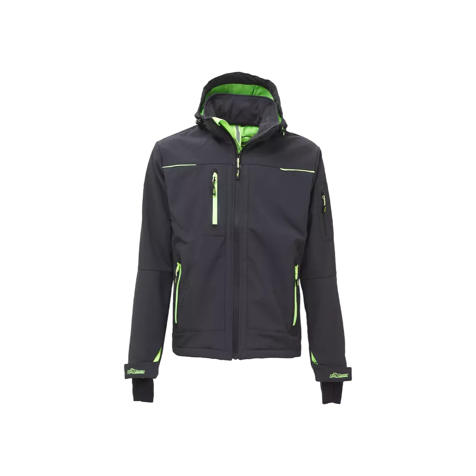 Material · Softshell, Fleece, Polyester, Spandex feature highlight