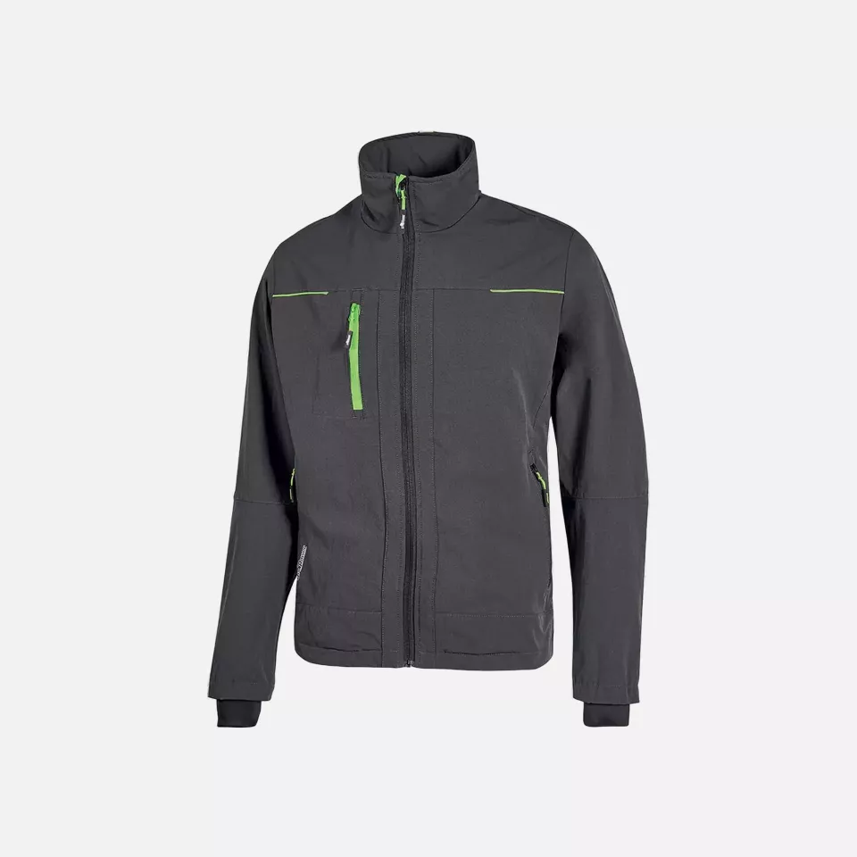 U-Power PE178RL, Pluton Asphalt Grey/Green Stretch Jacke, image 1, gallery thumbnail