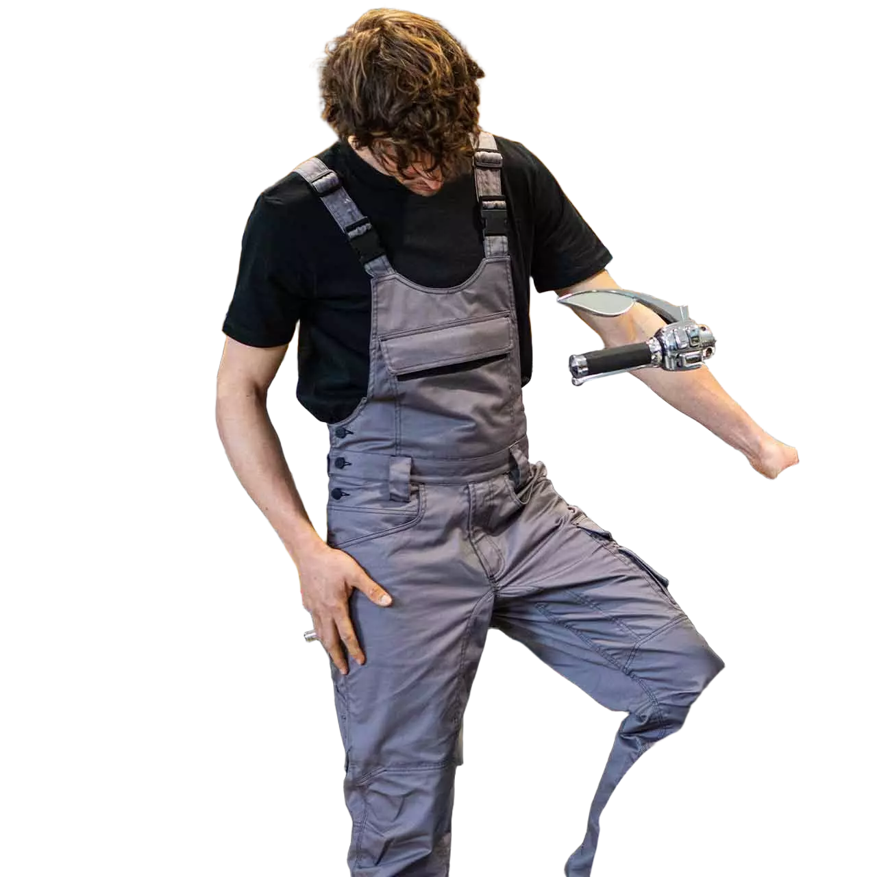 U-Power HY020SG, Joke Stone Grey Bib Overall, image 8