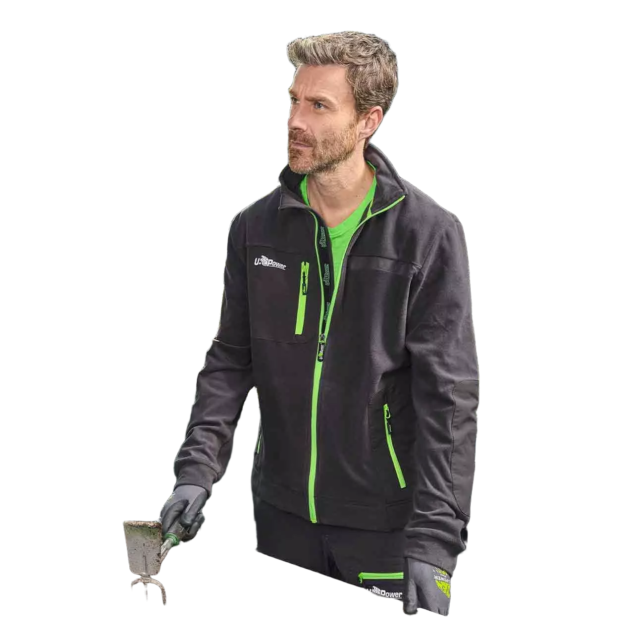 U-Power FU225RL, Venus Asphalt Grey/Green Fleece Jacket, image 3