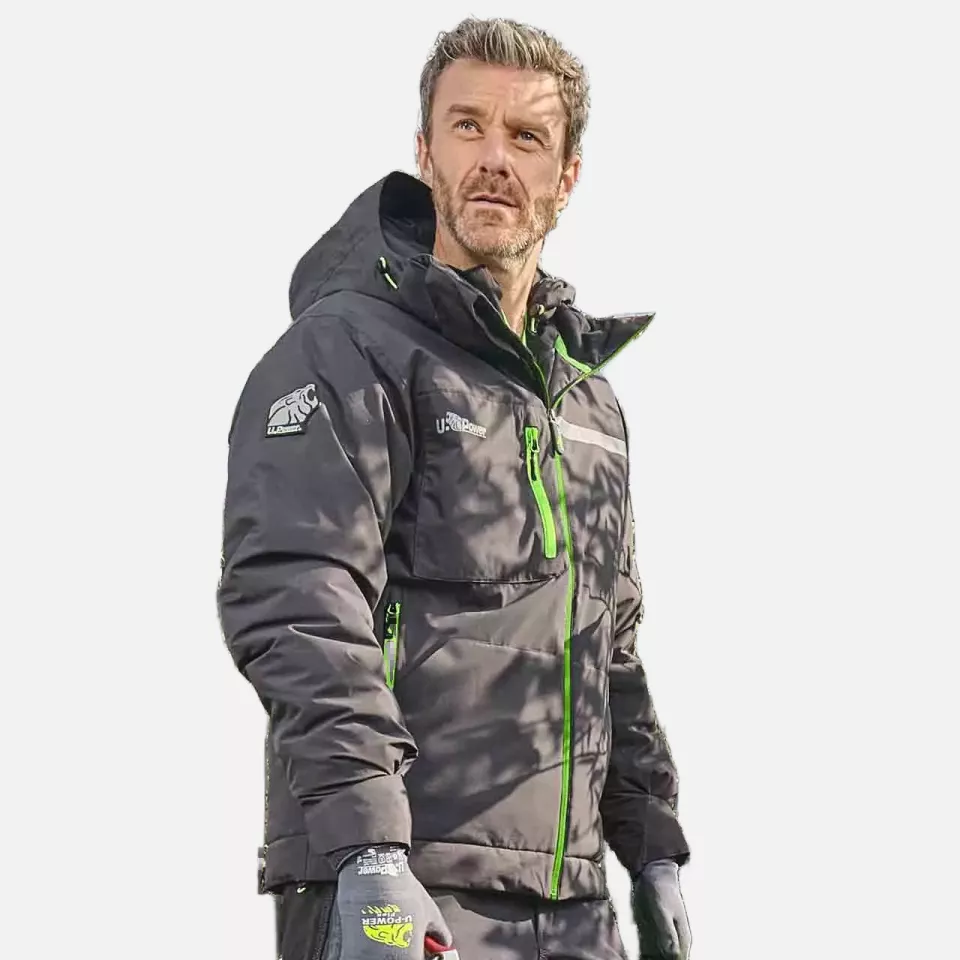 U-Power FU255RL, Wink Asphalt Grey/Green Work Jacket, image 2, gallery thumbnail