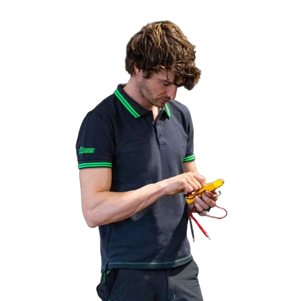 U-Power EY264RL, Way Asphalt Grey/Green Polo, image 2, gallery thumbnail