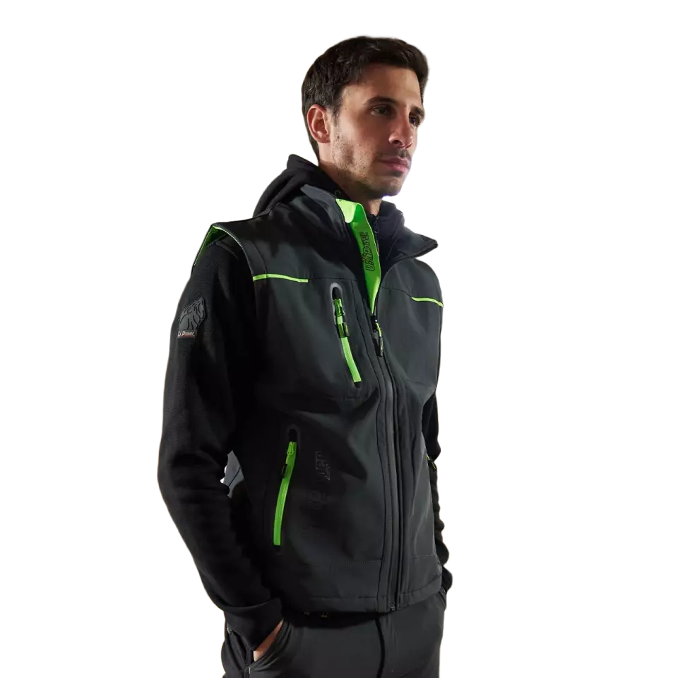 U-Power FU187RL, Space Asphalt Grey/Green Soft Shell, image 7, gallery thumbnail