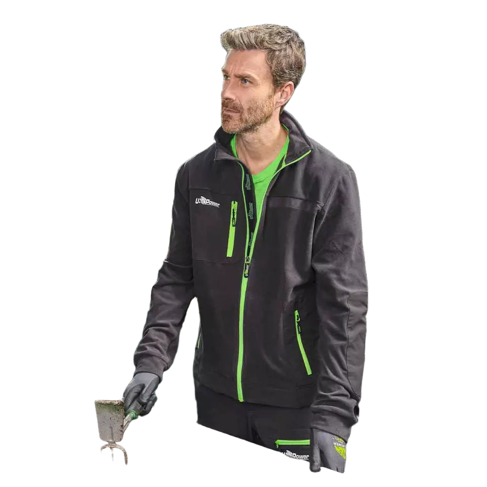 U-Power FU225RL, Venus Asphalt Grey/Green Fleece Jacket, image 3, gallery thumbnail
