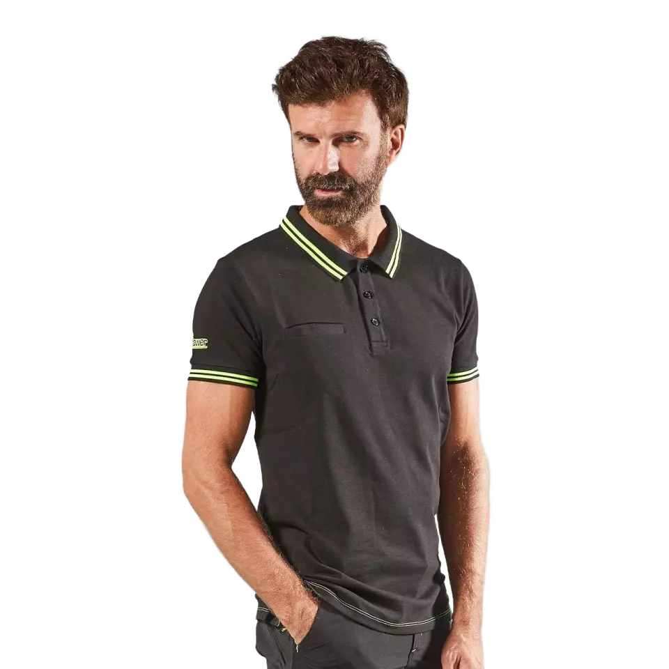 U-Power EY264BC, Way Black Carbon Polo, image 3, gallery thumbnail