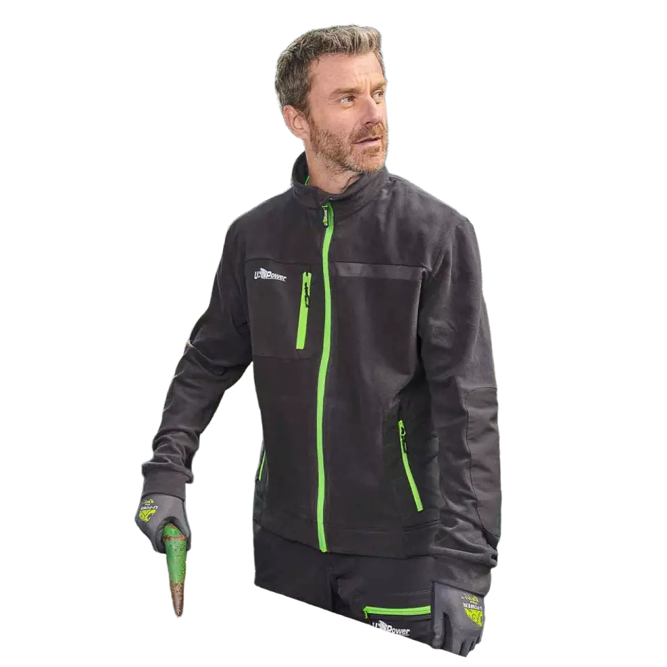 U-Power FU225RL, Venus Asphalt Grey/Green Fleece Jacket, image 2, gallery thumbnail