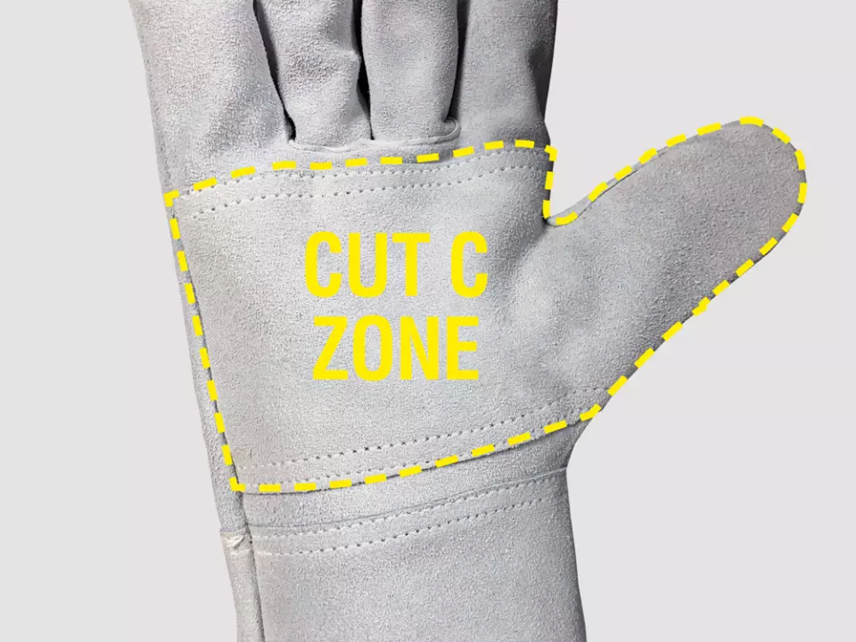Cofra G129-DD00, Heat-Resistant Reinforced Work Gloves, White, image 3, gallery thumbnail