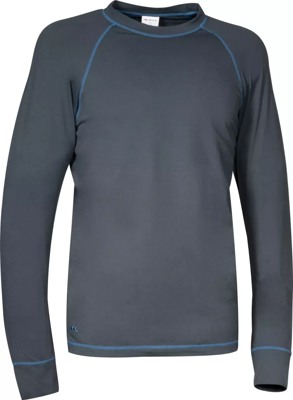 Cofra V448-0-04, Long-Sleeved Thermal T-shirt, Grey/Blue, image 1, gallery thumbnail