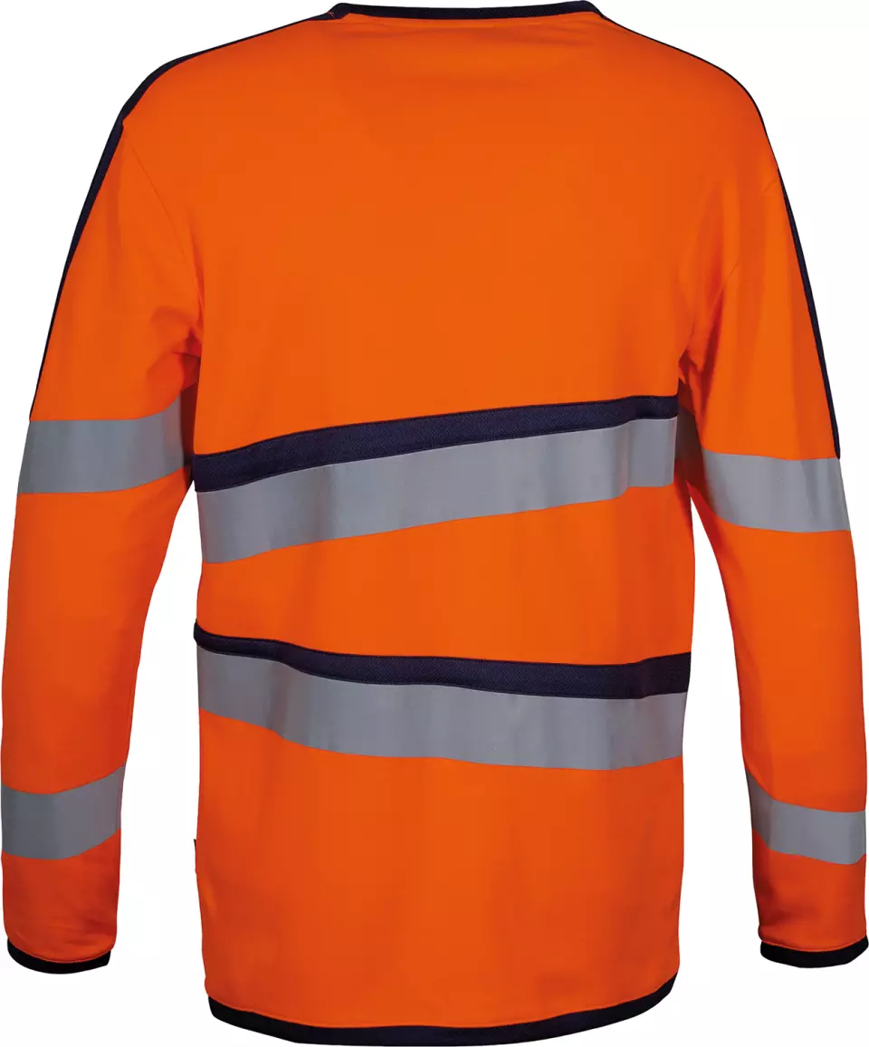 Cofra V658-0-02, Eldoret Long Sleeve Shirt Fluorescent Orange/Navy, image 4, gallery thumbnail