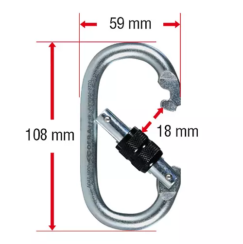 Cofra A047-B100, Abseil Screw Carabiner, image 2